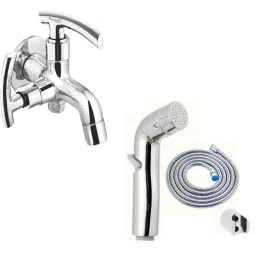 Prestige C-2 Brass Chrome Finish 2 Way Bib Cock with Cruzz Health Faucet-image-31