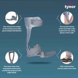 Tynor Right Foot Drop Splint with Liner, D43BBB, Size: Medium image 3