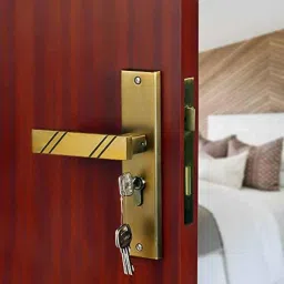 Voltizi Altis 8 inch Stainless Steel Matt Antique Brass Finish Cylindrical Plate Mortise Door Lock Handle Set with One Side Key-picture-2