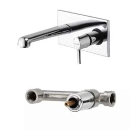 Cera Ripple Basin Spout Exposed Part and Concealed Part, F1017653 + F4055101 (Pack of 2)-picture-0