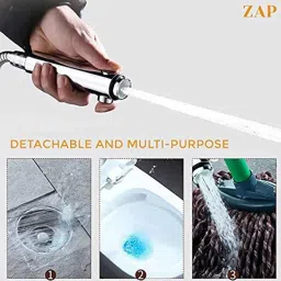 ZAP ABS Chrome Finish Handheld Shower with On/Off Pause Switch &a; 3 Spray Setting Showerhead image 3