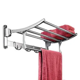 Drizzle 24 inch Stainless Steel Chrome Finish Silver Folding Towel Rack, 24TOWELRECK-picture-48