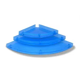 HomeWorks 3 Pcs Acrylic Blue Bathroom Corner Shelf Set-image-69