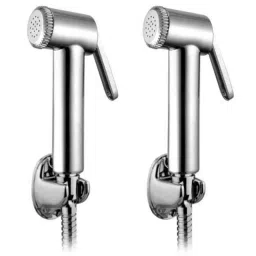 Drizzle AquaBold 2 Pcs Plastic Chrome Finish Silver Health Faucet Set with 1m Flexible Tube &a; Wall Hook, AHFJAQUARSET2-picture-42
