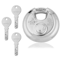 Handle Waala 90mm Stainless Steel Silver Disc Pad Lock with 3 Keys-image-53