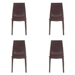 Supreme Lumina Globus Brown Chairs With Rattan Finish (Pack Of 4)-picture-23