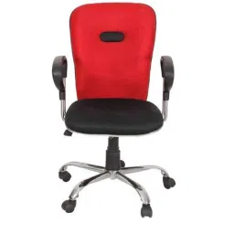 Sunview Elegance Medium Back Red &a; Black Office Chair-37