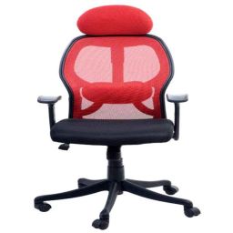 Regent Matrix Net &a; Metal High Back Black &a; Red Mesh Chair-111