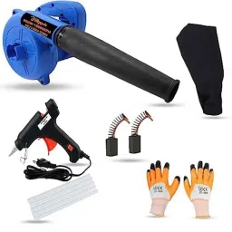 Hillgrove 800W Plastic Blue Electric Air Blower with Carbon Brushes, Gloves, Glue Gun &a; 5 Pcs Glue Sticks, HGCM1082-image-11
