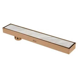 Ruhe 32x3 inch Stainless Steel 304 Rose Gold PVD Coated Marble Insert Shower Drain Channel, 16-0226-04-picture-27
