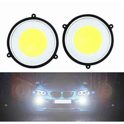 Miwings Full Cob Fog Led Drl Light 3.5 Inch With Turn Indicator Signal Twin Color White &a; Blue High Power Bright For All Universal Car (Pack Of 2)-3