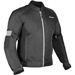 AllExtreme TRIPPER Mesh Fabric Grey &a; Black Windproof Bike Riding Jacket with Armour Back Elbows &a; Shoulders Gear Protector for Men, Size: XL-image-90
