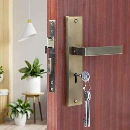Voltizi Stainless Steel Brass Antique Finish 6 Lever Double Stage Mortise Door Lock Set with 3 Keys, LB301-image-7