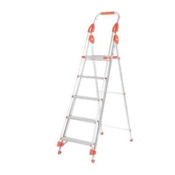 Bathla Zenith 5 Step Silver &a; Orange Aluminium Ladder-image-75
