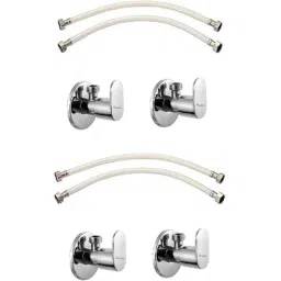 Prestige OPAL Brass Chrome Finish 2 Pcs Angle Cock &a; Hose Pipe Set (Pack of 4)-15