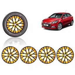 Auto Pearl 4 Pcs 14 inch ABS Black &a; Yellow Press Type Fitting Car Wheel Cover Set for Hyundai i20 Elite-image-96