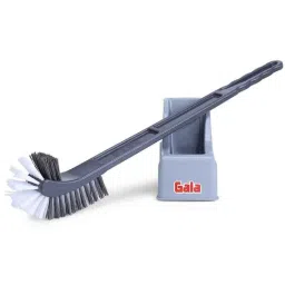 Gala 51cm Gray Double Hockey Shape Toilet Cleaner Brush with Holder Stand for Western &a; Indian Toilet-picture-38