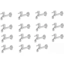Spazio Smartbuy Stainless Steel Chrome Finish Turbo Collection Long Body Bib Cock with Wall Flange (Pack of 15)-picture-49
