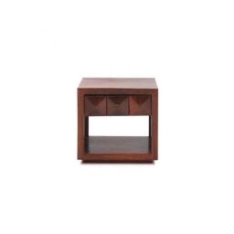 Angel Furniture 50x32x50cm Walnut Medium Glossy Finish Sheesham Wood Sanpete Side Table, AF-127H-image-37