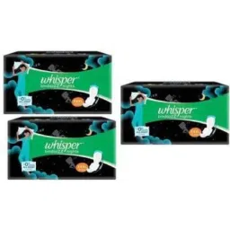Whisper 10 Pcs White Cotton Disposable Sanitary Pad Packet, Size: Regular (Pack of 3)-picture-39