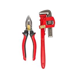 Globus 316 12 inch Steel Pipe Wrench with 8 inch Combination Plier Combo, GL-8CP-STILSON12-2