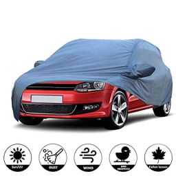 AllExtreme Vp7006 Car Body Cover For Volkswagen Polo Custom Fit Dust Uv Heat Resistant For Indoor Outdoor Suv Protection (Blue With Mirror)-picture-11