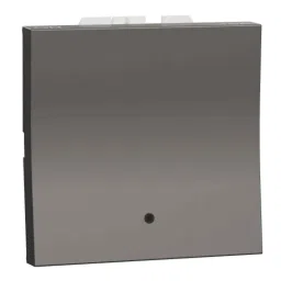 Schneider Electric Miluz Zeta 16A 2 Module Polycarbonate &a; Polyamide Warm Grey Switch with Indicator, MZSWI162M1W_WG-48
