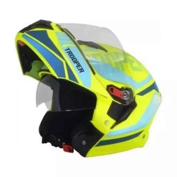 Studds Trooper D1 Decor Plastic Matt Yellow Full Face Flip-Up Helmet, Size: 600 mm-picture-31