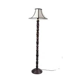 Tucasa Mango Wood Floor Lamp with Polycotton Brown Shade, FL-07-image-55