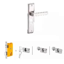Dorset Kaira HL KAI 8 inch Zinc PT Finish Lock Set with Coin &a; 70mm Knob Cylinder (Pack of 4)-picture-28