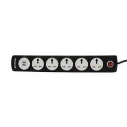 Honeywell 5 Socket Black Surge Protector with USB Port-picture-46