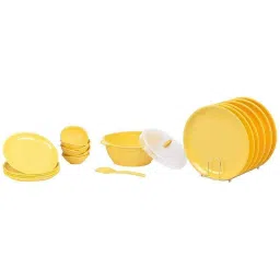 Signoraware Lemon Yellow 21 Pieces Round Dinner Set, 201-picture-27