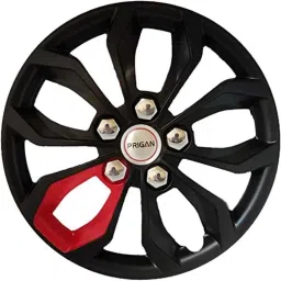 Prigan 4 Pcs 12 inch Polypropylene Black &a; Red Press Fitting Car Wheel Cover Set for Maruti Suzuki Alto STD-picture-19