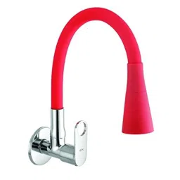 10X BS-17812 Brass Red Flexible Silicon Spout Sink Tap-image-22