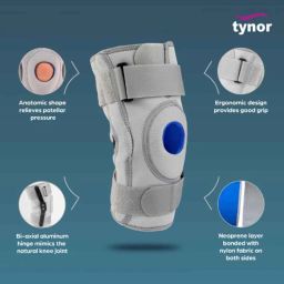 Tynor Neoprene Hinged Knee Support, Size: XL image 3
