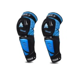 AllExtreme EXSMKB2 2 Pcs Adjustable Breathable Blue Unisex Armor Knee Guard Pad Set-36