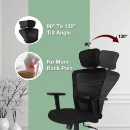OOlive Eagle OC110 Breathable Fabric Mesh Black Adjustable Height Executive Office Chair with Back Support, OCEAHB0120 image 3