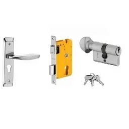 Dorset HL Series Zara 60mm Stainless Steel Silver Chrome Finish Door Handle Lock Set with Knob &a; Key (Pack of 3)-image-26