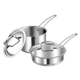 Vinod 2 Pcs Stainless Steel Induction Friendly Classique Deluxe Cookware Set, DLXCLA2 (Pack of 2)-image-2