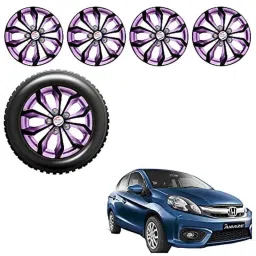 Auto Pearl 4 Pcs 14 inch ABS Black &a; Violet Car Wheel Cover Set for Honda Amaze T2-picture-14