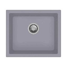Uken Heavy Duty Quartz Kitchen Sink (18X16) With Accessories(18/16-Qr-Me-Gs--9) Grey-8