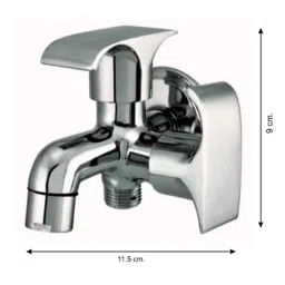 Drizzle Swift 4 Pcs 2 in 1 Brass Chrome Finish Silver Bib Cock Set, ABC2IN1SWIFT4 image 2