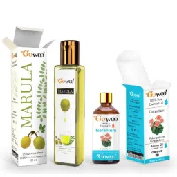 GoWoo 2 Pcs 10ml Natural Therapeutic Grade Cold Pressed Geranium Aroma Oil &a; 100ml Marula Carrier Oil Set, GWOC607-P22+P176-picture-16
