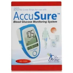AccuSure Blue Glucometer 50 Pcs Test Strips-26