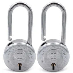 Harrison 50mm 6 Lever Mild Steel Bright Chrome Polished Finish Round Padlock with 3 Keys, T-26LS-0275 (Pack of 2)-picture-12