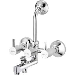 Cloudtail by Prestige Turbo CDT7116 Brass Chrome Finish Silver Wall Mounted 3 in 1 Wall Mixer with L-Bend Provision for Overhead Shower-27