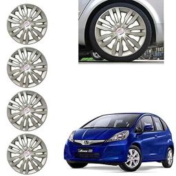 Auto Pearl 4 Pcs 14 inch Silver ABS Press Type Hubcap Wheel Cover Set with Retention Ring for Honda JazzEModel-picture-29
