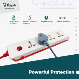 Hillgrove HGCM306M1 10A 4 Socket 1 Switch White Power Extension Board with 5m Cord, HGCM578 (Pack of 2) image 4