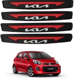 SureStrive 4 Pcs Rubber Black &a; Red Anti Scratch Door Guard Set for Kia Picanto All Model-image-63