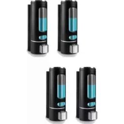 Neelkund 400 ml Plastic Black Liquid Soap Dispenser for Bathroom &a; Kitchen (Pack of 4)-image-41